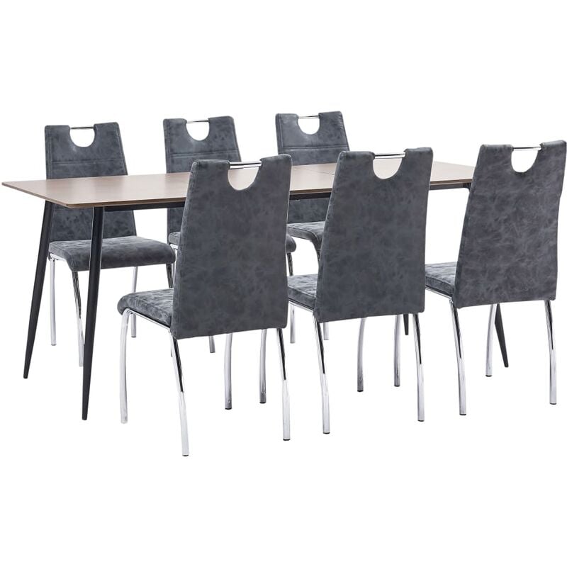 

Juego de comedor 7 piezas cuero sintético negro