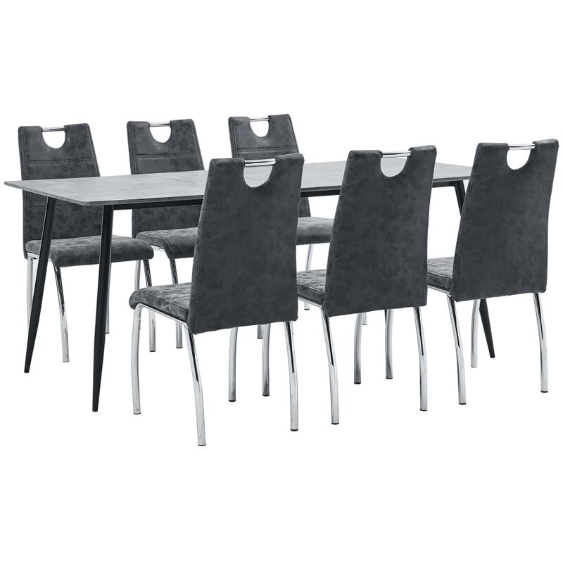 

Juego de comedor 7 piezas cuero sintético negro