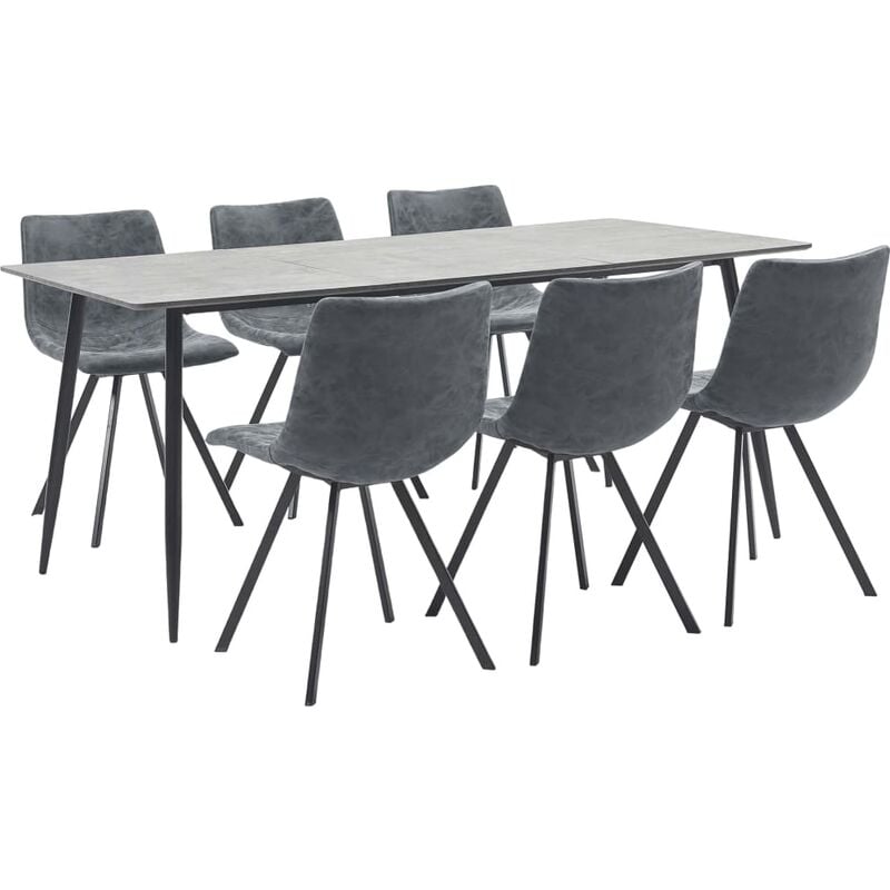 

Juego de comedor 7 piezas cuero sintético negro