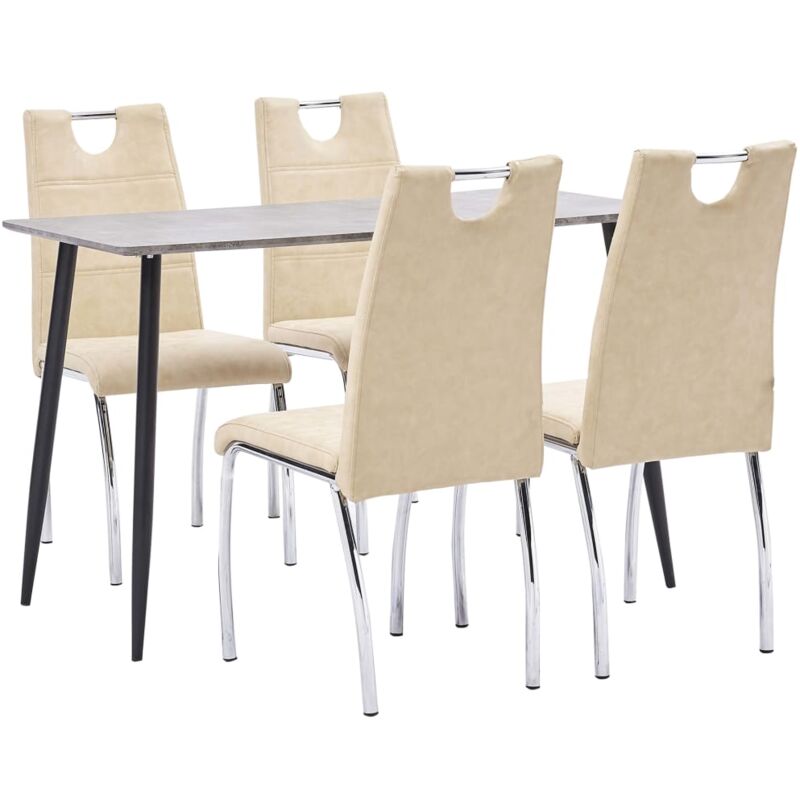 

vidaXL Juego de Comedor Cuero Sintético 5 Piezas Crema - Crema