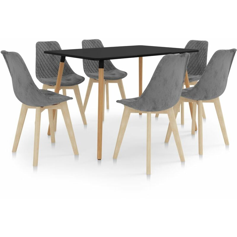 

vidaXL Juego de comedor 7 piezas gris - Gris