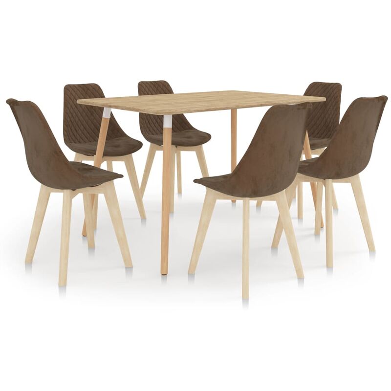 

Juego de comedor 7 piezas marrón