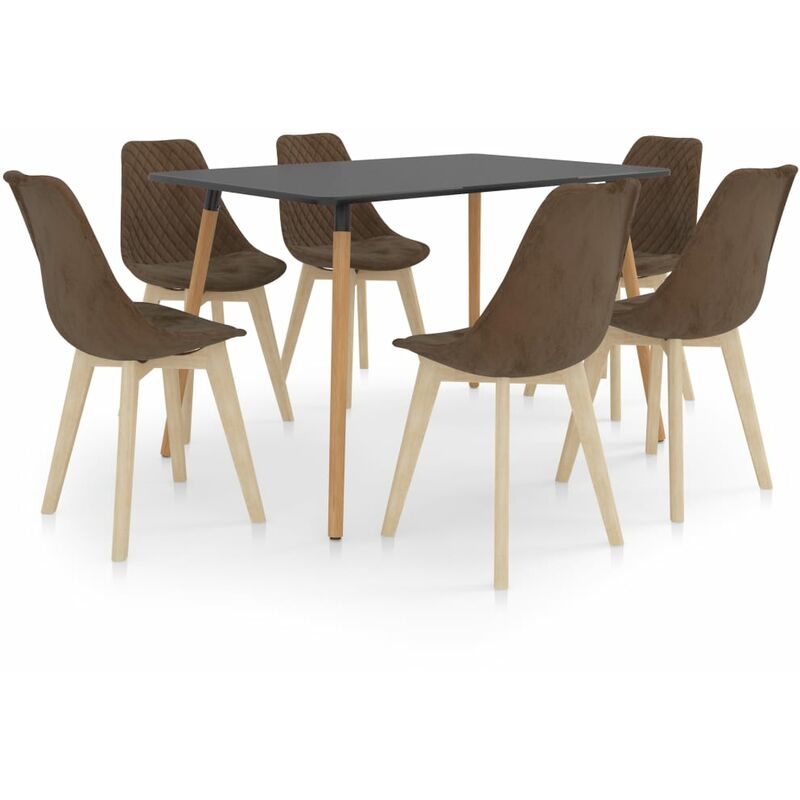 

Juego de comedor 7 piezas marrón