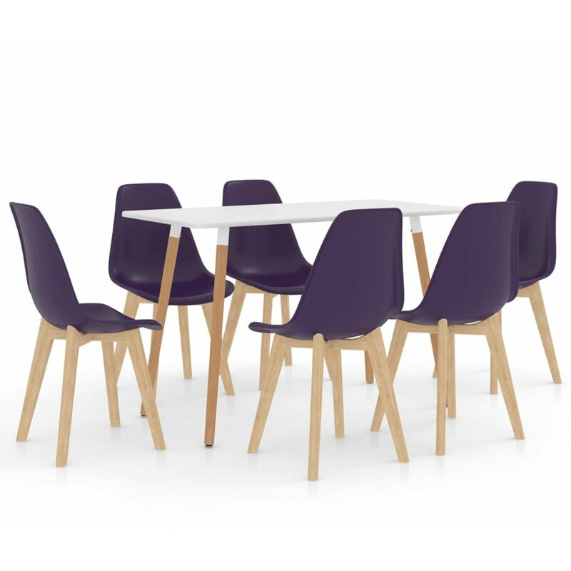 

Happyshopping - Juego de comedor 7 piezas morado oscuro