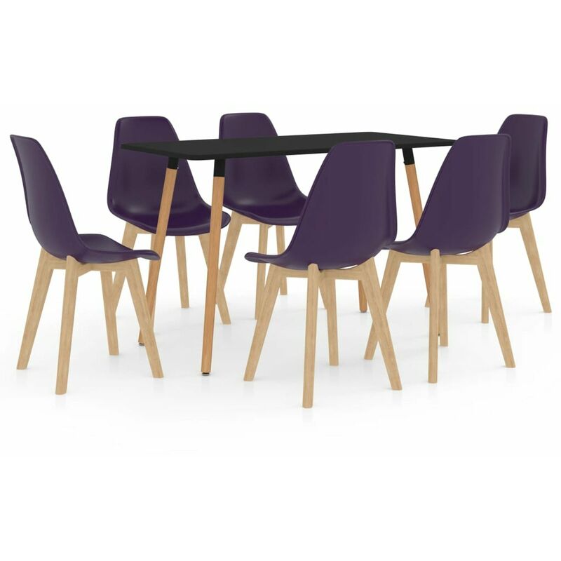 

Happyshopping - Juego de comedor 7 piezas morado oscuro
