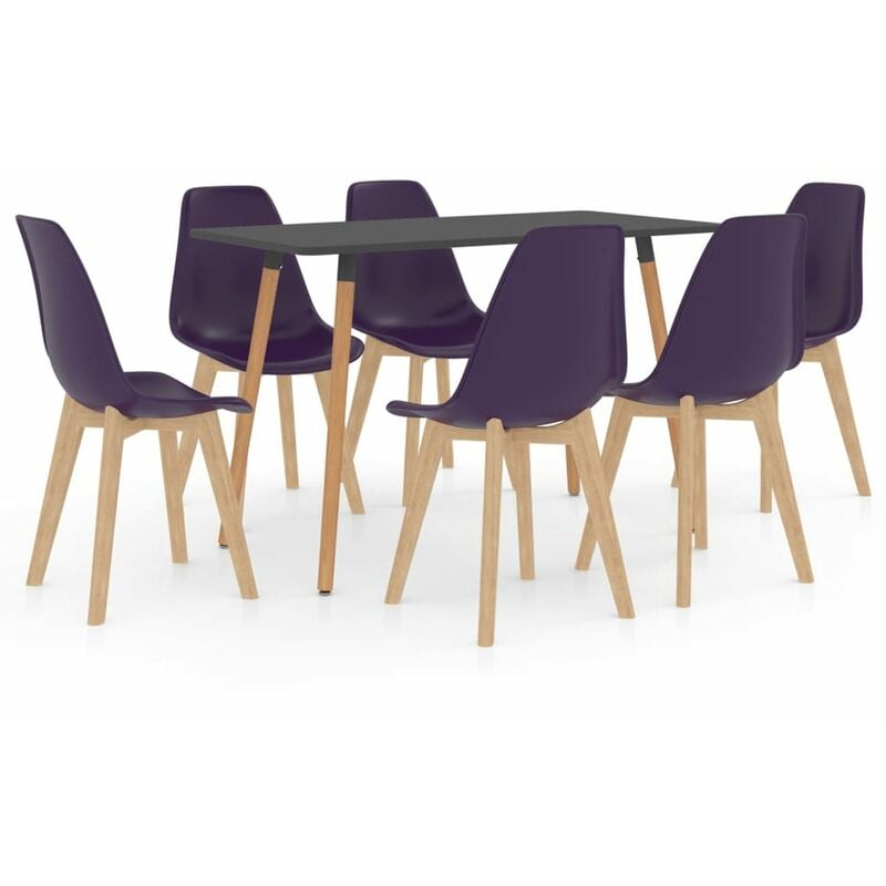 

Happyshopping - Juego de comedor 7 piezas morado oscuro
