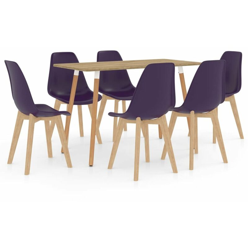 

Happyshopping - Juego de comedor 7 piezas morado oscuro
