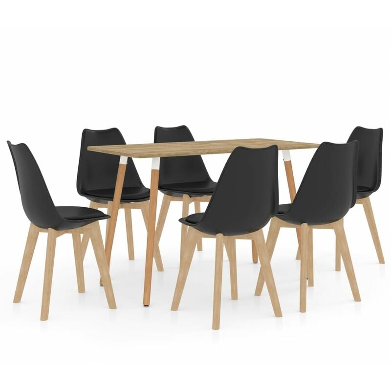 

Juego de comedor 7 piezas negro