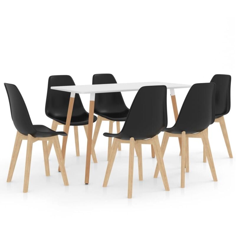 

vidaXL Juego de Comedor 7 Piezas Negro Modelo 1 - Negro