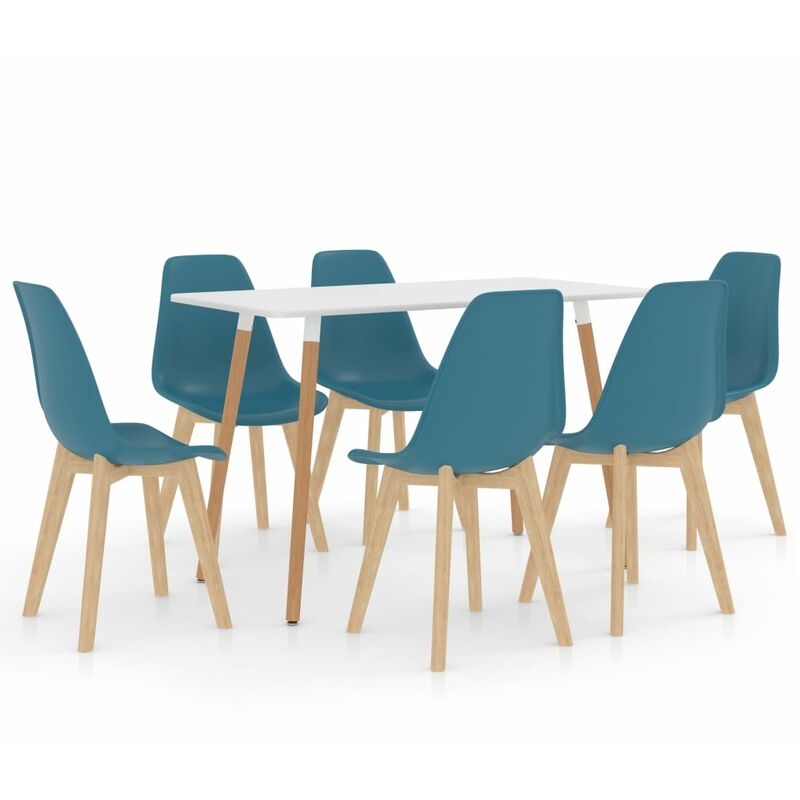 

vidaXL Juego de Comedor 7 Piezas Turquesa Modelo 1 - Turquesa