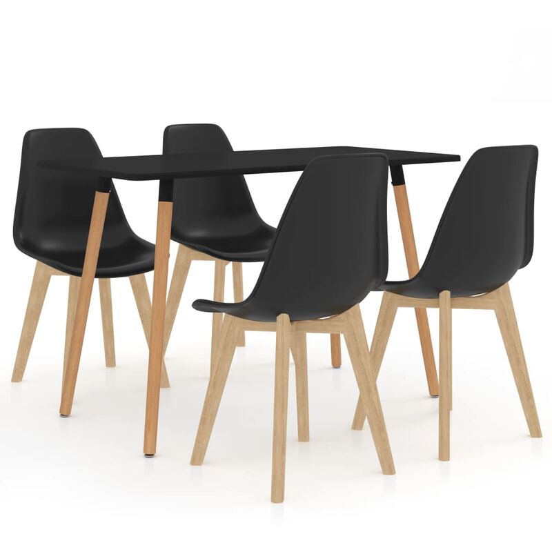 

vidaXL Juego de Comedor 5 Piezas Negro Modelo 2 - Negro