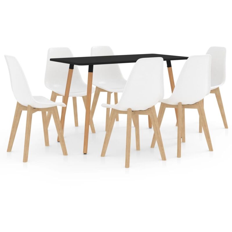 

vidaXL Juego de Comedor 7 Piezas Blanco Modelo 2 - Blanco