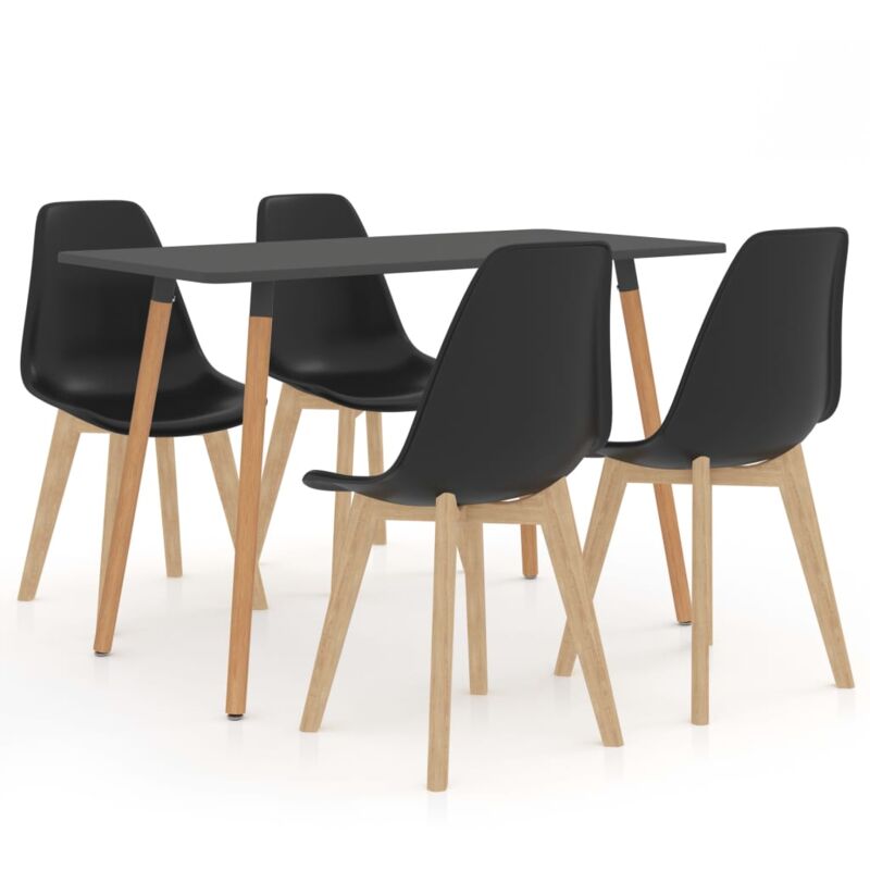 

vidaXL Juego de Comedor 5 Piezas Negro Modelo 3 - Negro
