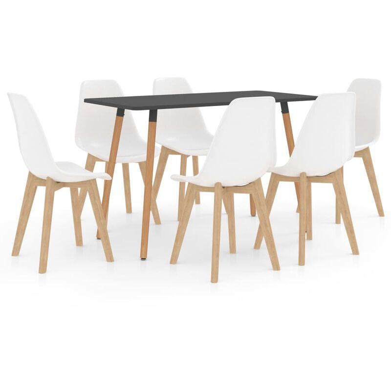 

vidaXL Juego de Comedor 7 Piezas Blanco Modelo 3 - Blanco