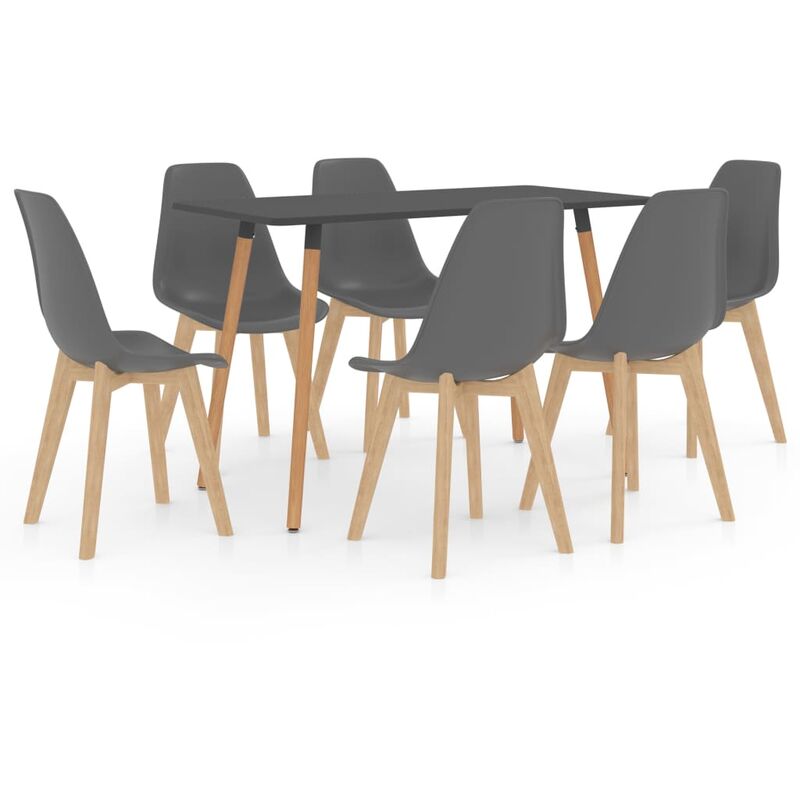 

vidaXL Juego de Comedor 7 Piezas Gris Modelo 3 - Gris