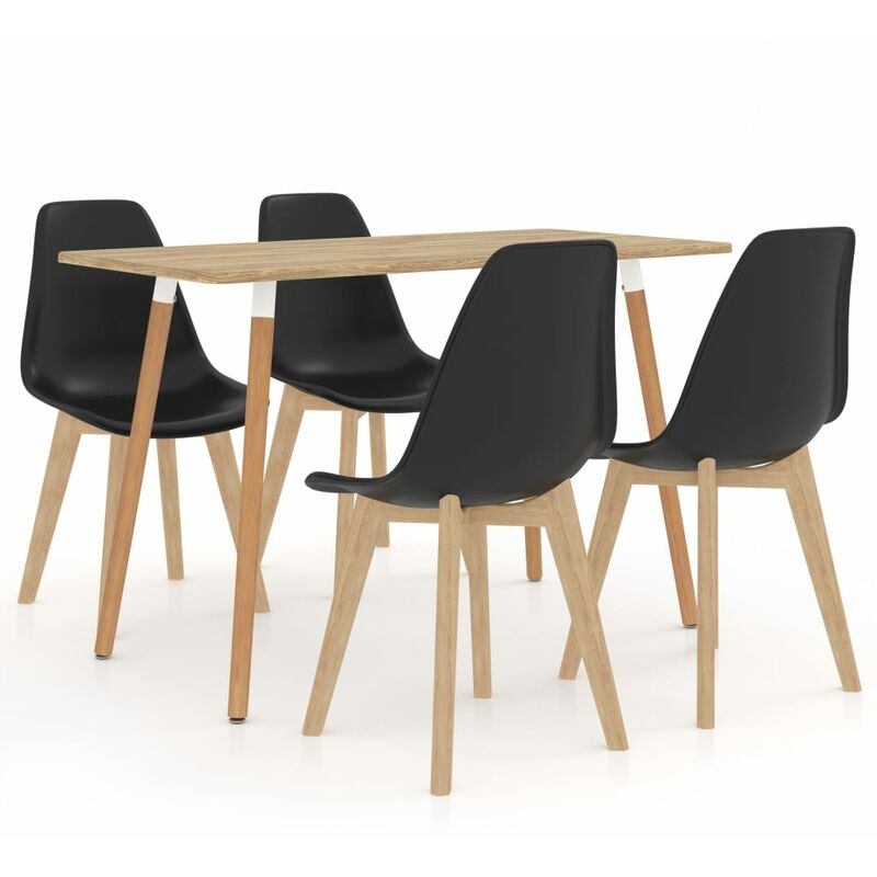 

vidaXL Juego de Comedor 5 Piezas Negro Modelo 4 - Negro