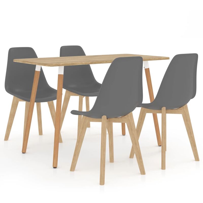 

vidaXL Juego de Comedor 5 Piezas Gris Modelo 4 - Gris