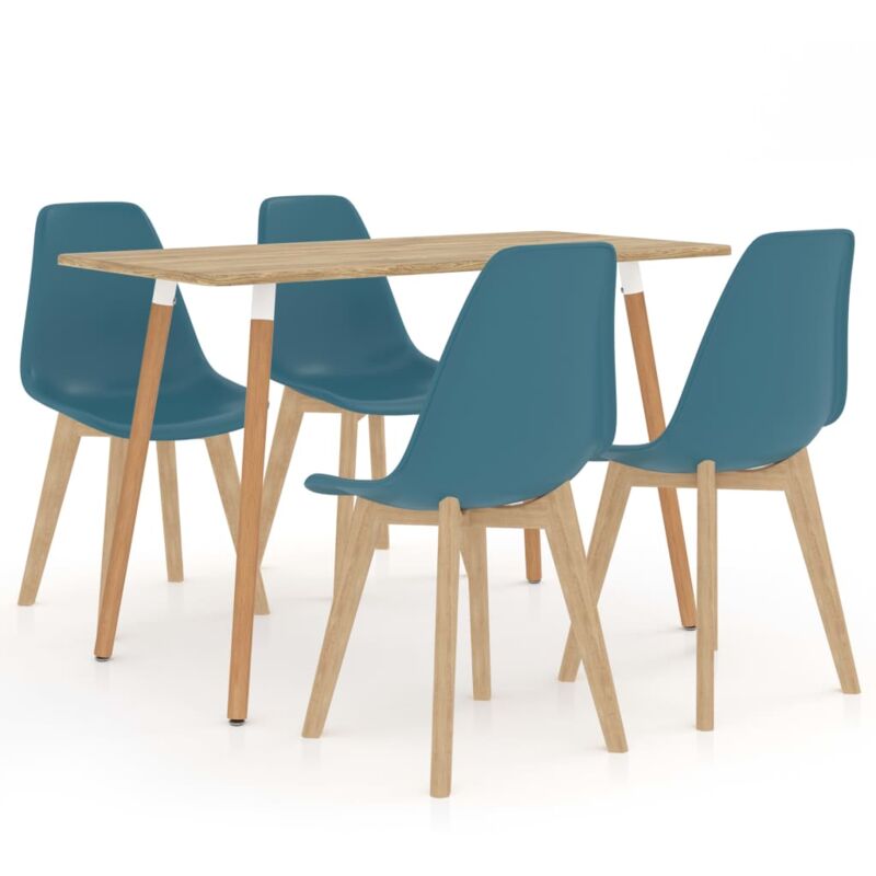 

vidaXL Juego de Comedor 5 Piezas Turquesa Modelo 4 - Turquesa