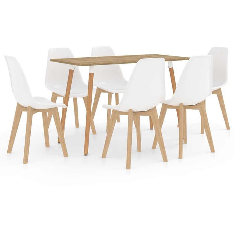 

vidaXL Juego de Comedor 7 Piezas Blanco Modelo 4 - Blanco