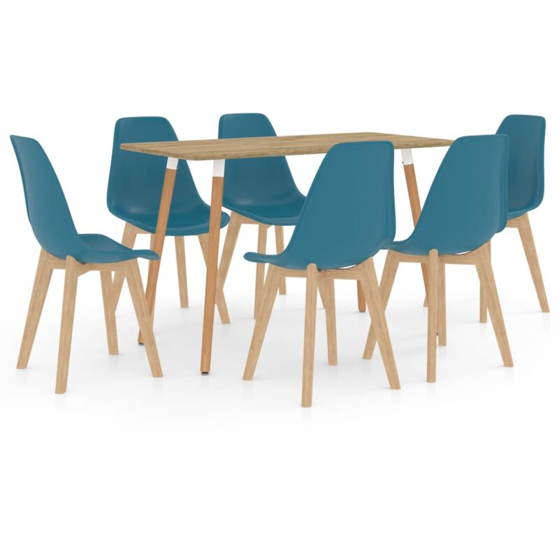

vidaXL Juego de Comedor 7 Piezas Turquesa Modelo 4 - Turquesa