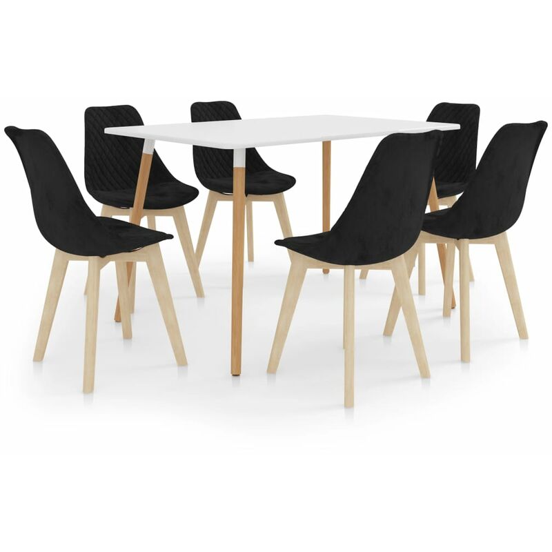 

vidaXL Juego de comedor 7 piezas negro - Negro
