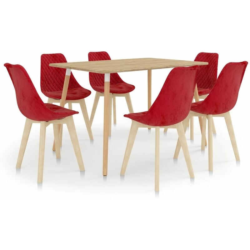 

Juego de comedor 7 piezas rojo