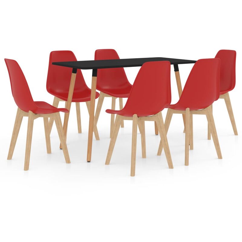 

Youthup - Juego de comedor 7 piezas rojo - Rojo