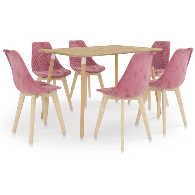 

Juego de comedor 7 piezas rosa