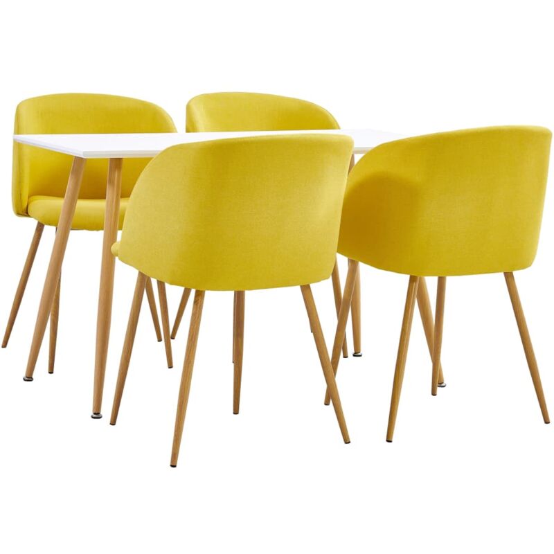 

Juego de Comedor Tela 5 Piezas Amarillo - Amarillo - Vidaxl