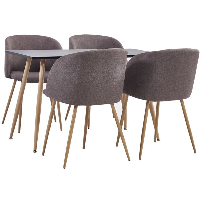 

Vidaxl - Juego de Comedor Tela 5 Piezas Marrón - Marrón