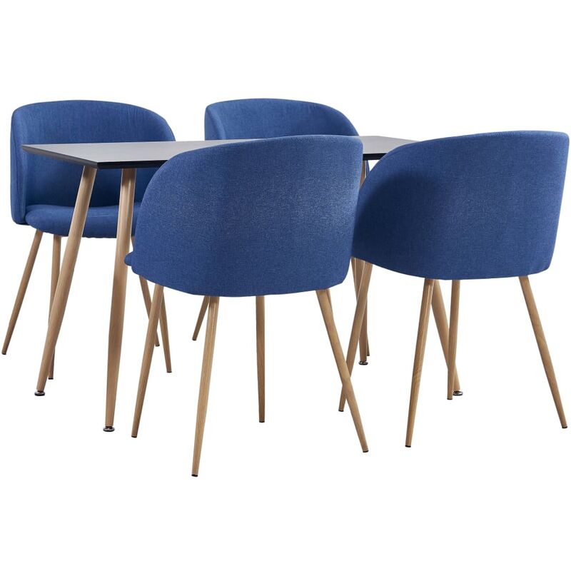 

Vidaxl - Juego de Comedor Tela 5 Piezas Azul - Azul