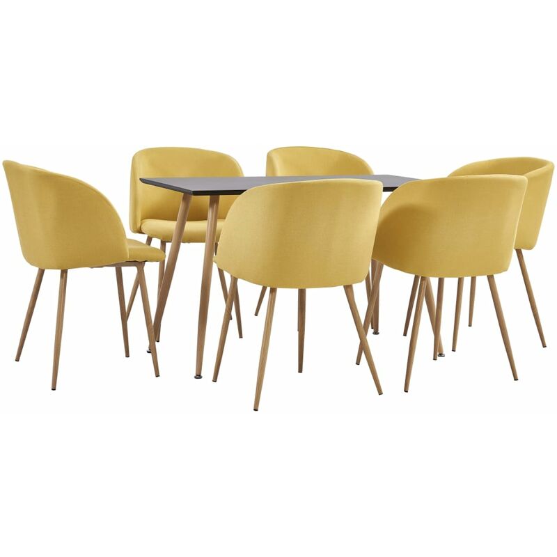 

Vidaxl - Juego de Comedor Tela 7 Piezas Amarillo - Amarillo