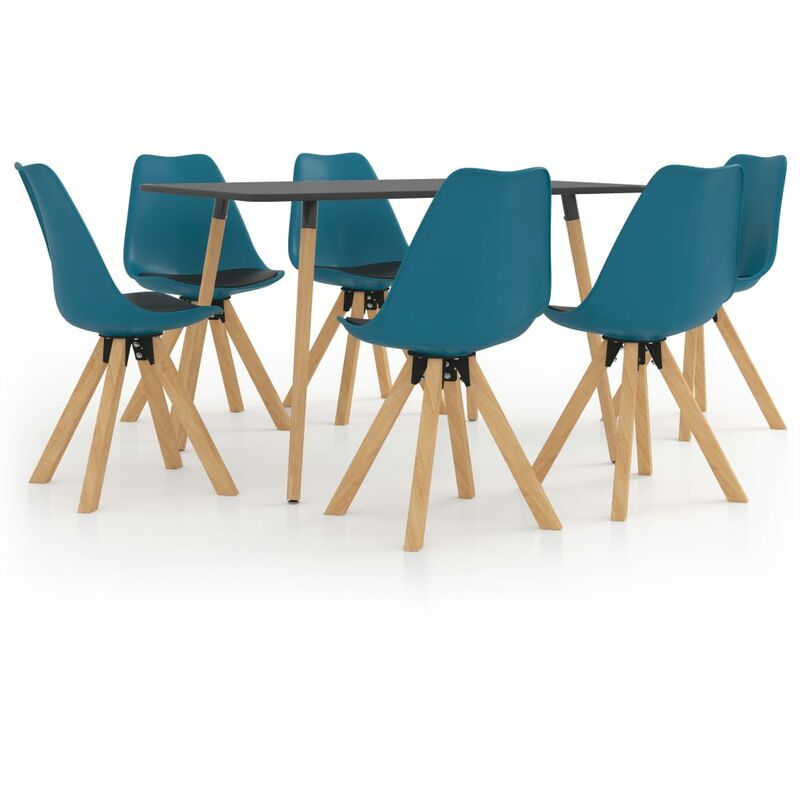 

Juego de comedor 7 piezas turquesa y negro
