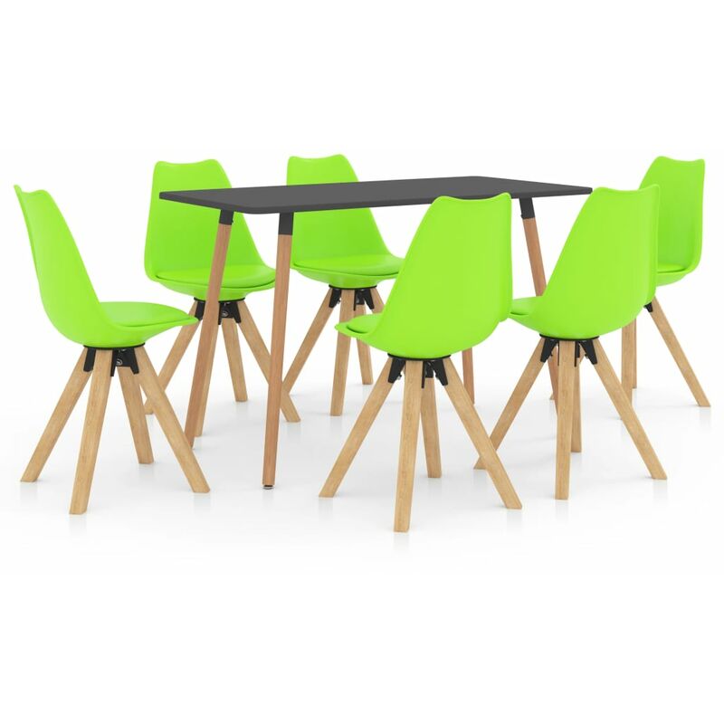 

vidaXL Juego de comedor 7 piezas verde - Verde