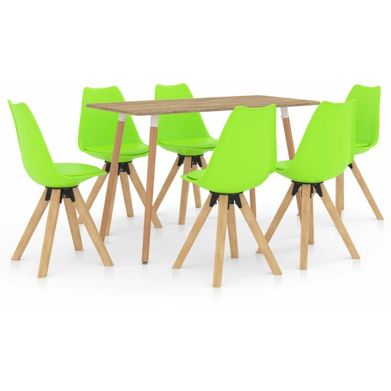 

vidaXL Juego de comedor 7 piezas verde - Verde