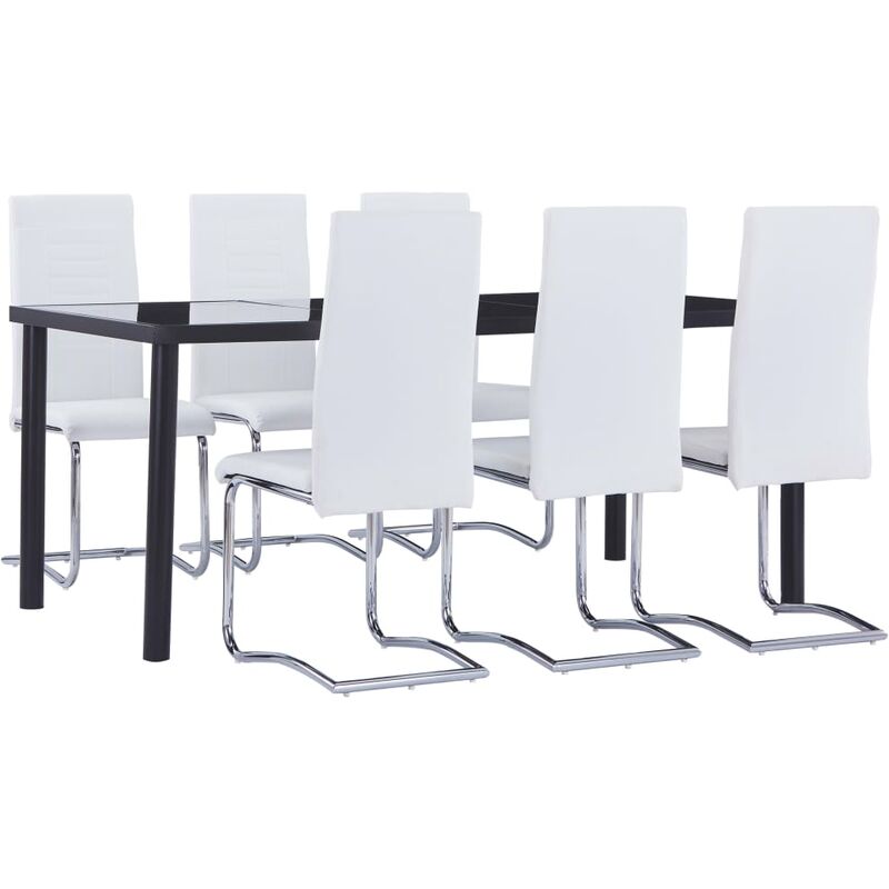 

Vidaxl - Juego de Comedor Cuero Sintético 7 Piezas Blanco - Blanco