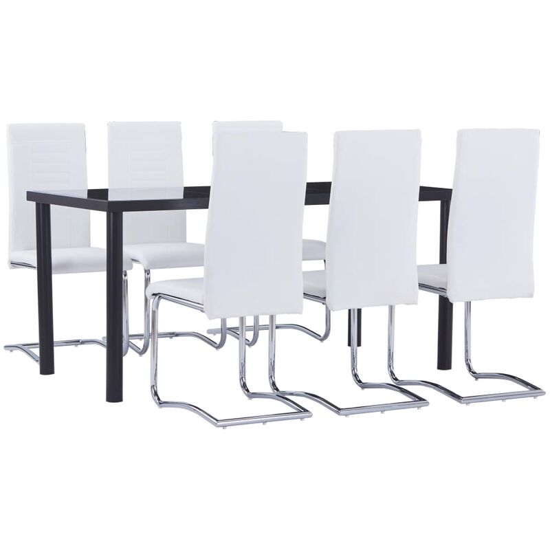 

Vidaxl - Juego de Comedor Cuero Sintético 7 Piezas Blanco - Blanco