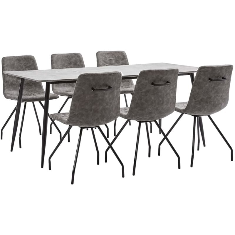 

Juego de Comedor Cuero Sintético 7 Piezas Marrón Oscuro - Marrón - Vidaxl