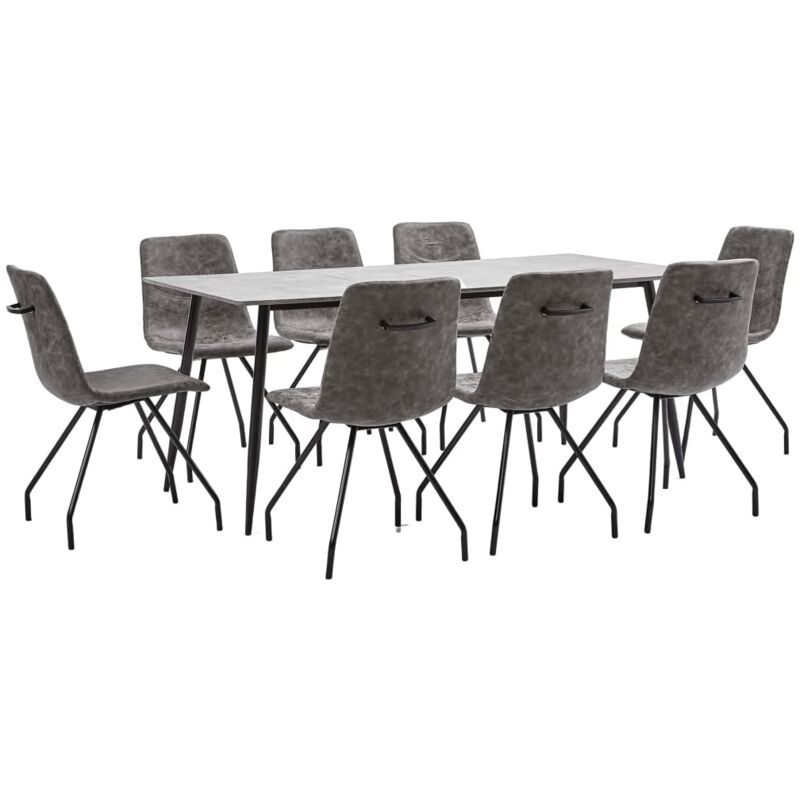 

Juego de Comedor Cuero Sintético 9 Piezas Marrón Oscuro - Marrón - Vidaxl