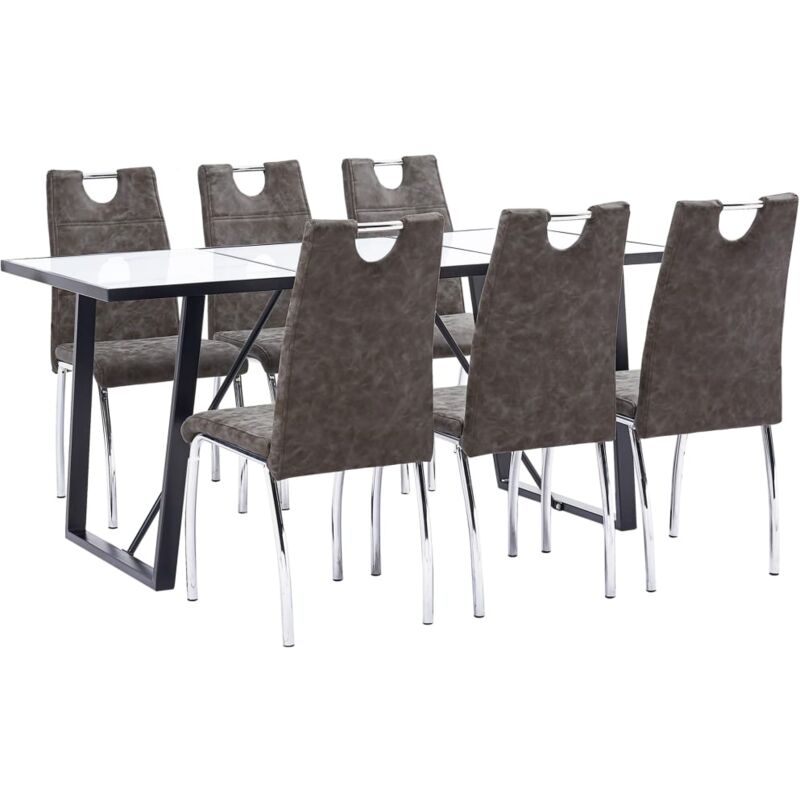 

Vidaxl - Juego de Comedor Cuero Sintético 7 Piezas Marrón - Marrón