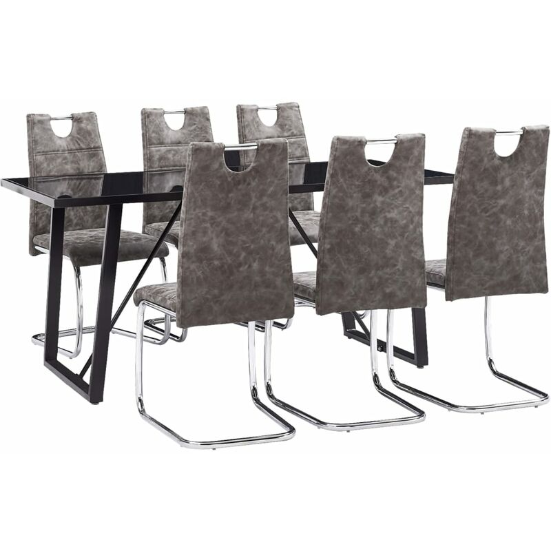 

vidaXL Juego de Comedor Cuero Sintético 7 Piezas Marrón - Marrón
