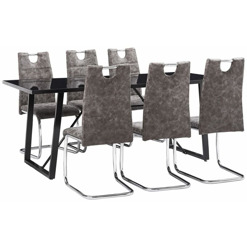 

vidaXL Juego de Comedor Cuero Sintético 7 Piezas Marrón - Marrón