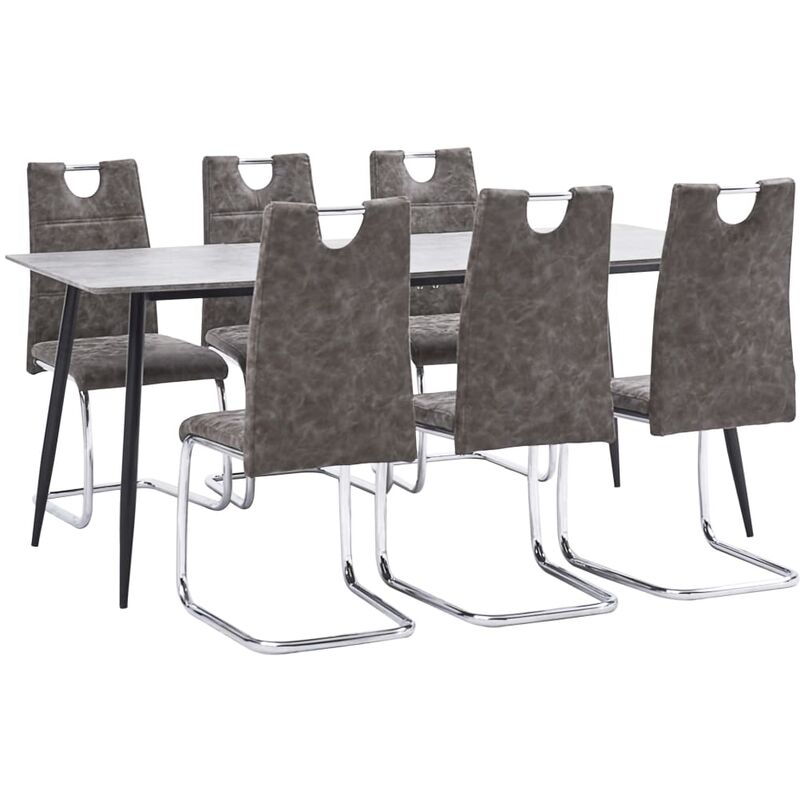 

vidaXL Juego de Comedor Cuero Sintético 7 Piezas Marrón - Marrón