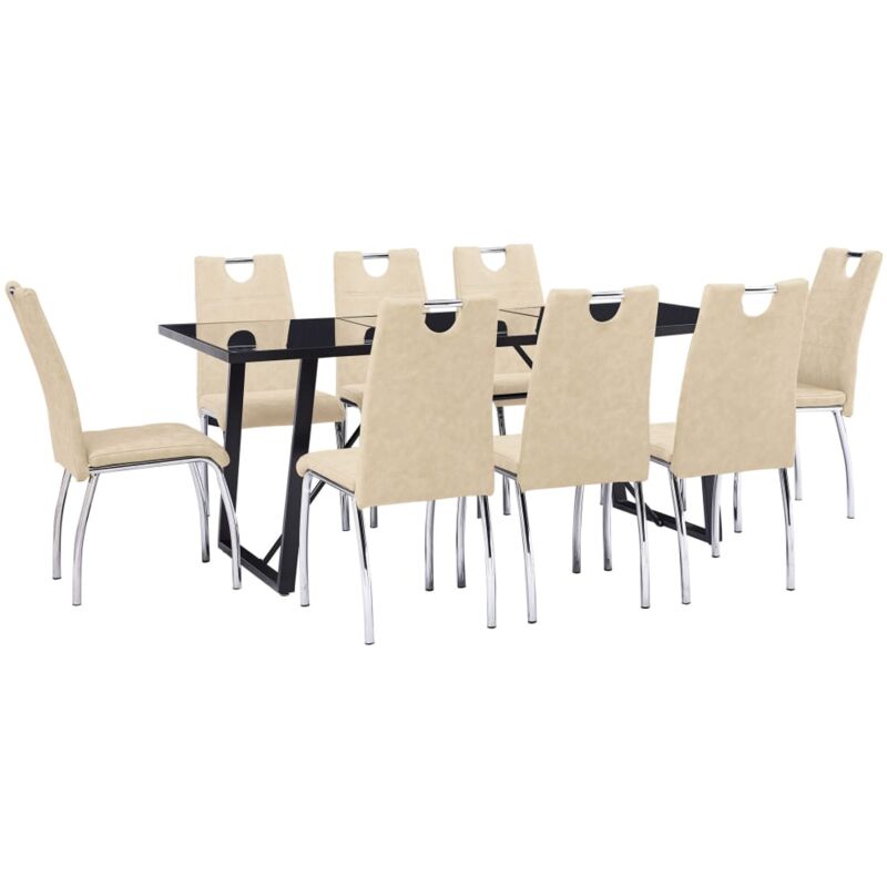 

Vidaxl - Juego de Comedor Cuero Sintético 9 Piezas Crema - Crema