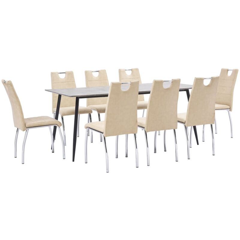 

Vidaxl - Juego de Comedor Cuero Sintético 9 Piezas Crema - Crema