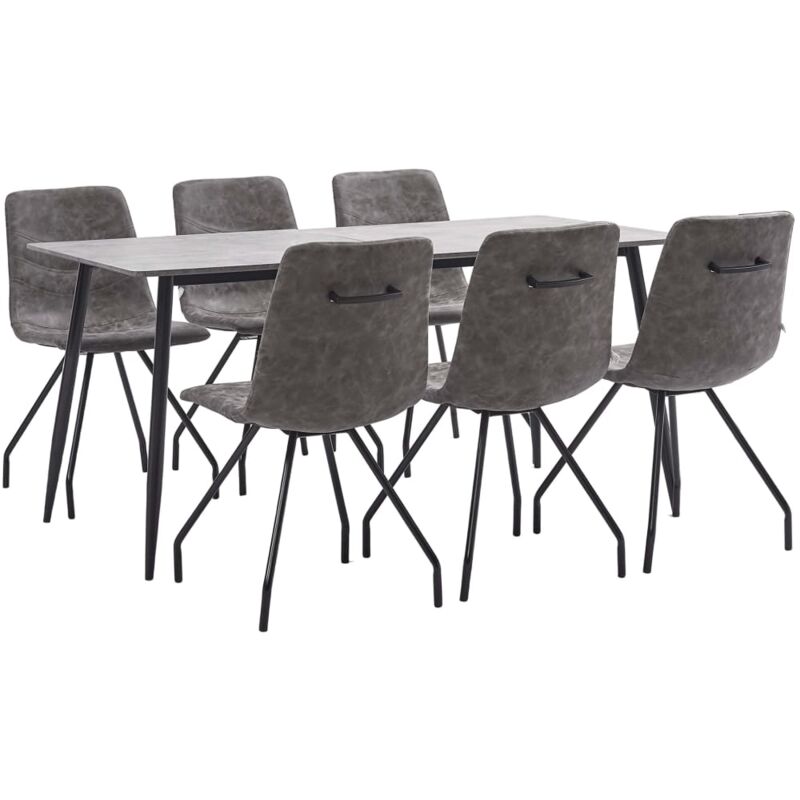 

vidaXL Juego de Comedor Cuero Sintético 7 Piezas Marrón Oscuro - Marrón