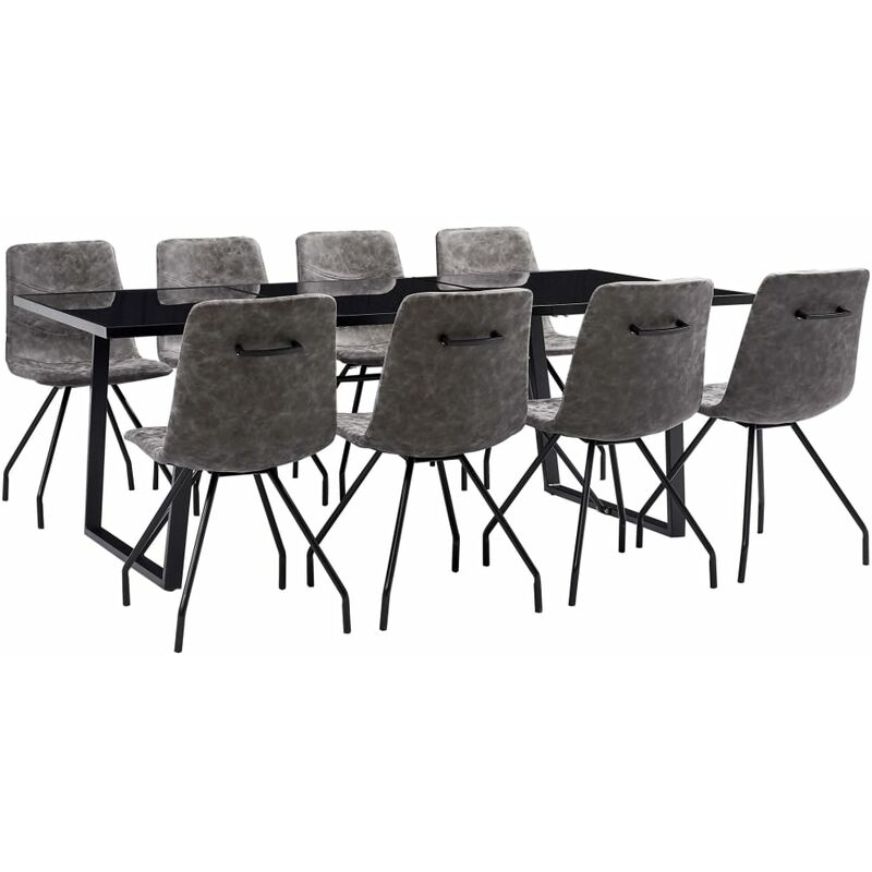 

Juego de comedor 9 piezas cuero sintético marrón oscuro