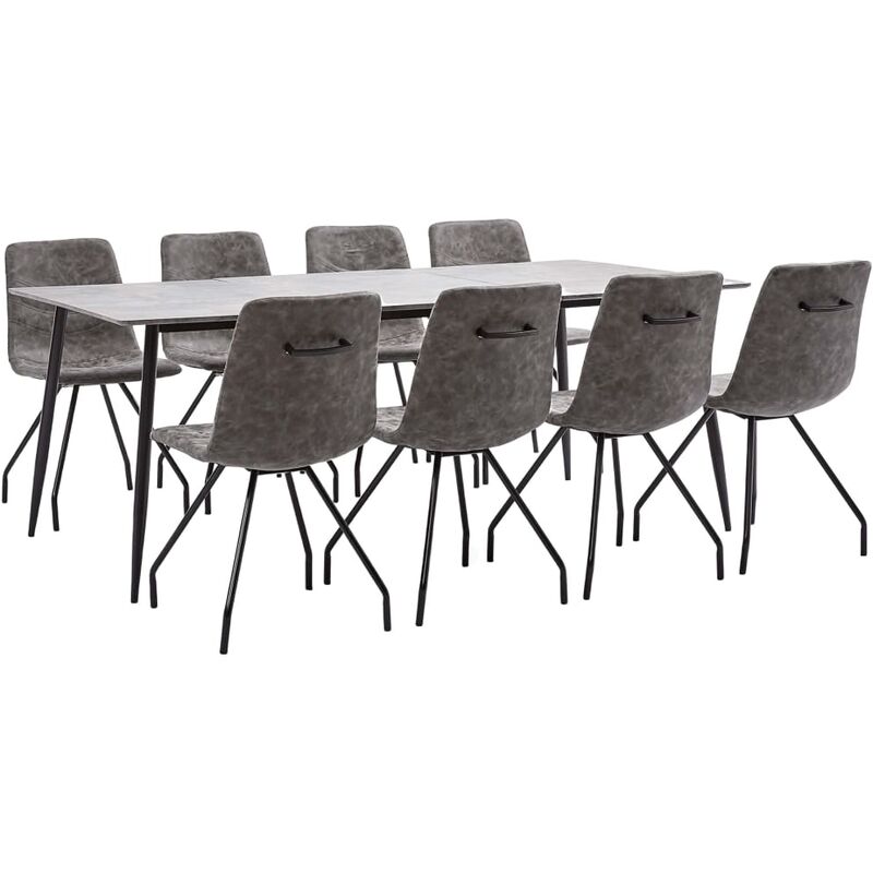 

Juego de comedor 9 piezas cuero sintético marrón oscuro