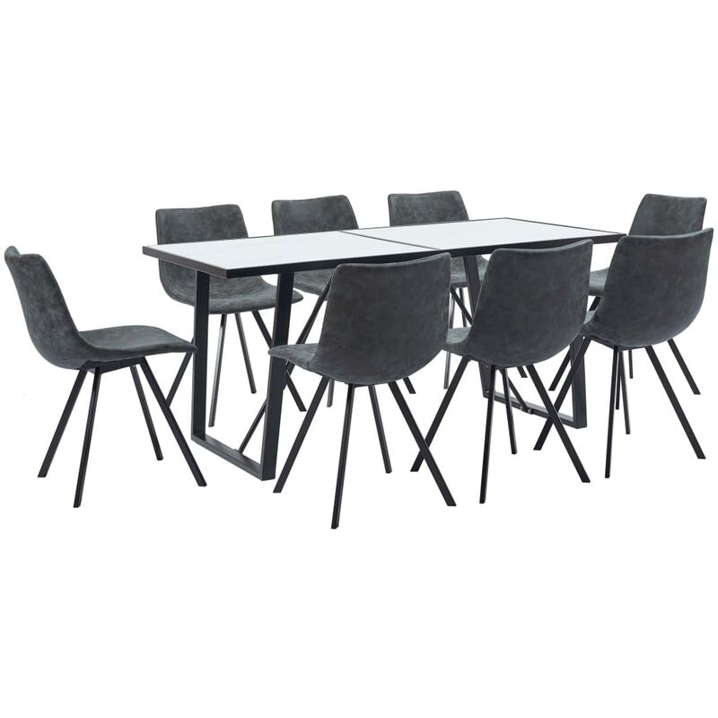 

Juego de comedor 9 piezas cuero sintético negro