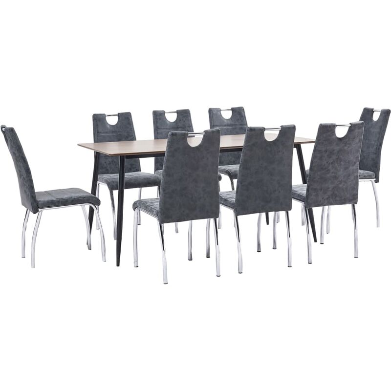 

Juego de comedor 9 piezas cuero sintético negro